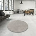 thumbnail image 3 of Ahgly Company Indoor Round Mid-Century Modern Pale Silver Gray Oriental Area Rugs, 4' Round, 3 of 6