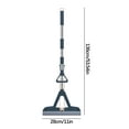 thumbnail image 3 of Absorbent Folding Sponge Mop with Built-in Brush, Hand-Wash Squeeze Lever, 2 Sponge Heads, for Tile Wood Laminate Floors, 136x28cm, Green/Blue, Efficient Cleaning Tool for Home, 3 of 7