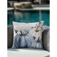 thumbnail image 4 of Outdoor Pillows Waterproof, Navy Blue Pumpkin Fall Bedding Throw Pillows with Insert for Couch Sofa Bed, Thanksgiving Botanical Wooden Leaves 16x16 Inch Pillowcases Decorative Patio Pillow Set of 1, 4 of 8