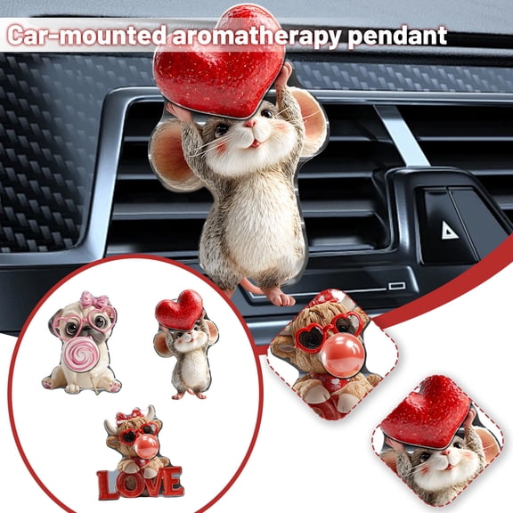 Cute mouse Animal Acrylic Car Vent Clip Decoration Beautiful Car Interior Accessories for Women Girls Auto Decor Gift A, 1Pcs