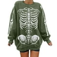 thumbnail image 1 of HUITKMM Chandail pour Femmes Unisexe Mode Imprimé Design Squelette Surdimensionné Longline Sans Capuche Col Rond pour et Mode Urbaine Décontracté, 1 of 5