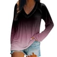 thumbnail image 3 of ESIGTZO Women's Summer And Fall Gradient Blend Long Sleeve T Shirt Fashion Elegant womens shirts Flowy Tunic Blouse Tops Plus Size T-Shirt Top Blouse, 3 of 5