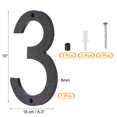 thumbnail image 2 of Uxcell Black House Number, House Address Numbers Sign Large Floating Number 3, 2 of 6