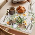 thumbnail image 3 of Mushroom Frog Placemats Set of 4 Flowers Butterfly Green Coffee White Wood Place Mats Indoor Wipeable Table Mats Washable Cloth Dining Table Placemats for Kitchen Holiday Party Home Decor 13x19 Inch, 3 of 9