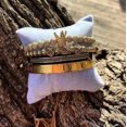 thumbnail image 5 of EOEMY Luxury Gold Roman Royal Crown Bracelet Set Women Men Hip Hop Bangle Jewelry Gift-Rose Gold Roman Number, 5 of 9