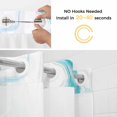 thumbnail image 5 of Cyan Gradient Marbles No Hook Shower Curtain with Snap in Liner Modern Abstract Blue White Waterproof Bathroom Shower Curtain with See Through Top Window for Bathtub 72" x 78", 5 of 9
