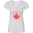 thumbnail image 3 of Inktastic Canada Maple Leaf Women's V-Neck T-Shirt, 3 of 5