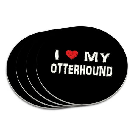 

I Love My Otterhound Stylish Coaster Set