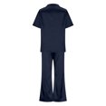thumbnail image 5 of HaoXianJian Womens Pajamas s Silk Satin Pajamas Button Up Short Sleeve Pjs Loungewear Pjs with Pocket, 5 of 8