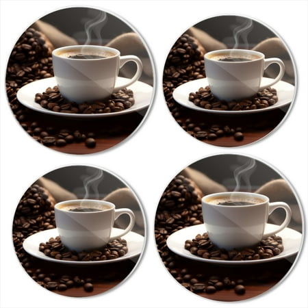 

Bahomeck Gas Stove Burner Cover Set Of 4 Cup Of Steaming Coffee Surrounded By Scattered Coffee Beans Metal Electric Stove Burner Covers Protecting Gas Stoves Kitchen Decor，8 Inch And 10 Inch