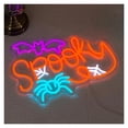 thumbnail image 2 of Letrero De Neón Spooky Con Forma De Araña Y Murciélago, Luz LED Regulable Para Dormitorio, Sala De Estar, Club, Sala De Juegos, Decoración 39.7cmx30cm, 2 of 5
