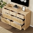 thumbnail image 6 of Festisoul 7 Drawer Dresser for Bedroom, 47.3'' Wide Modern Chest of Drawers with Natural Rattan Drawers, Wood Storage Drawer Organizer with Sturdy Base for Living Room, Entryway, 6 of 8
