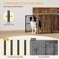 thumbnail image 5 of 39.4" Large wooden dog crate, Indoor Dog Kennel with Barn Door for Medium/Large Dogs, 3 Doors dog Crate Furniture with Storage, Rustic Brown, 5 of 11