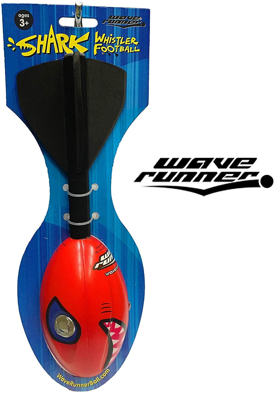 Wave Runner Shark Whistler Football With Tail VALUE PACK Now With Vortex Technology! Great For Playground Backyard Catch & Throw or for Gifts (Bundle)