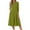 Army Green, variant on Women's 3/4 Sleeve Fit Flare Dresses Solid Color Round Neck A Line Dress Casual Party Midi Dress with Pockets L