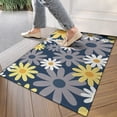 thumbnail image 4 of Navy Daisy Flower Pattern Door Rugs,Washable Non Slip Door Mats Indoor,Decorative Door Mats,Entry Mat Indoor for Entrance,Bedroom,Kitchen,Bathroom,17"x30", 4 of 6