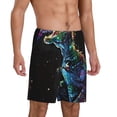 thumbnail image 2 of Rateoe colorful flames dinosaur Print Men's Lounge Shorts – Soft & Breathable Pajama Bottoms with Pockets, Elastic Waistband, Lightweight Sleepwear for Nightwear & Loungewear-4X-Large, 2 of 6