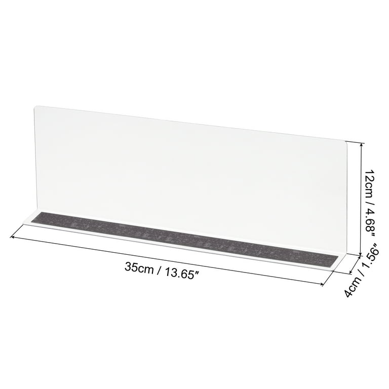 Clear Plastic Shelf Dividers with Magnetic Tape - 12L x 1 3/4W x 3H