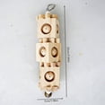 thumbnail image 3 of Bird Chew Toy with Bell, Hanging Rotating Wood Block for Parrot Foraging Enrichment, Small to Medium Bird Toys for Cockatiel, Conure, Caique to Grind Beak and Relieve Boredom, 3 of 7