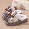 thumbnail image 4 of Busydd Women's Slippers Trendy Cozy Thick Sole House Slippers for Woman Winter Warm Closed Toe Indoor Bow Ladies Slippers 5.5, 4 of 9