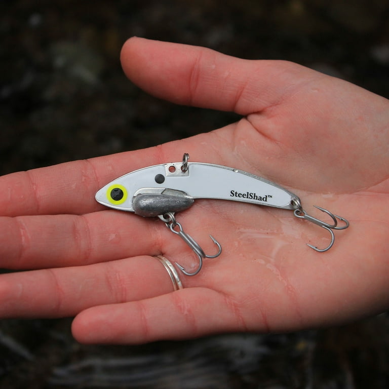 SteelShad Original - 3/8 oz - White Shad - 3 Pack - Lipless Crankbait for  fresh water & salt water Fishing - Long Casting Bass Lure Perfect for Bass