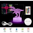 thumbnail image 5 of REQO Dinosaur Toy T-Rex 3D Night Light for Kids 16 Colors Dimmable Dinosaur Led Light with Remote & Smart Touch & USB Cable - Dinosaur Gift for Adults Teens Boys Girls Birthday, 5 of 6