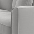 thumbnail image 2 of Flare 99W L Shaped Sectional Couch with Ottoman in Light Gray Microsuede Fabric, 2 of 7