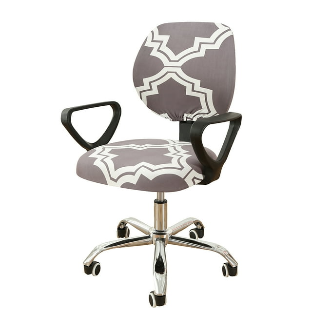 Moonsaad Stretch Office Computer Rotating Chair Split Cover, Spandex Seat Cover Chair Protector Slipcover