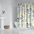 thumbnail image 2 of Butterfly Garden Floral Bloom Shower Curtain 72x72, Rustic Quick-Dry Polyester with Plastic Rings, 2 of 5