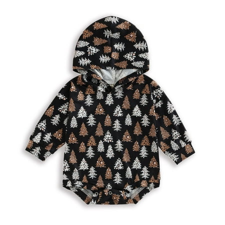 

Yuanyu 0-24M Baby Girl Boy Long Sleeve Santa Claus/Snowflake Christmas Print Sweatshirts Onesie