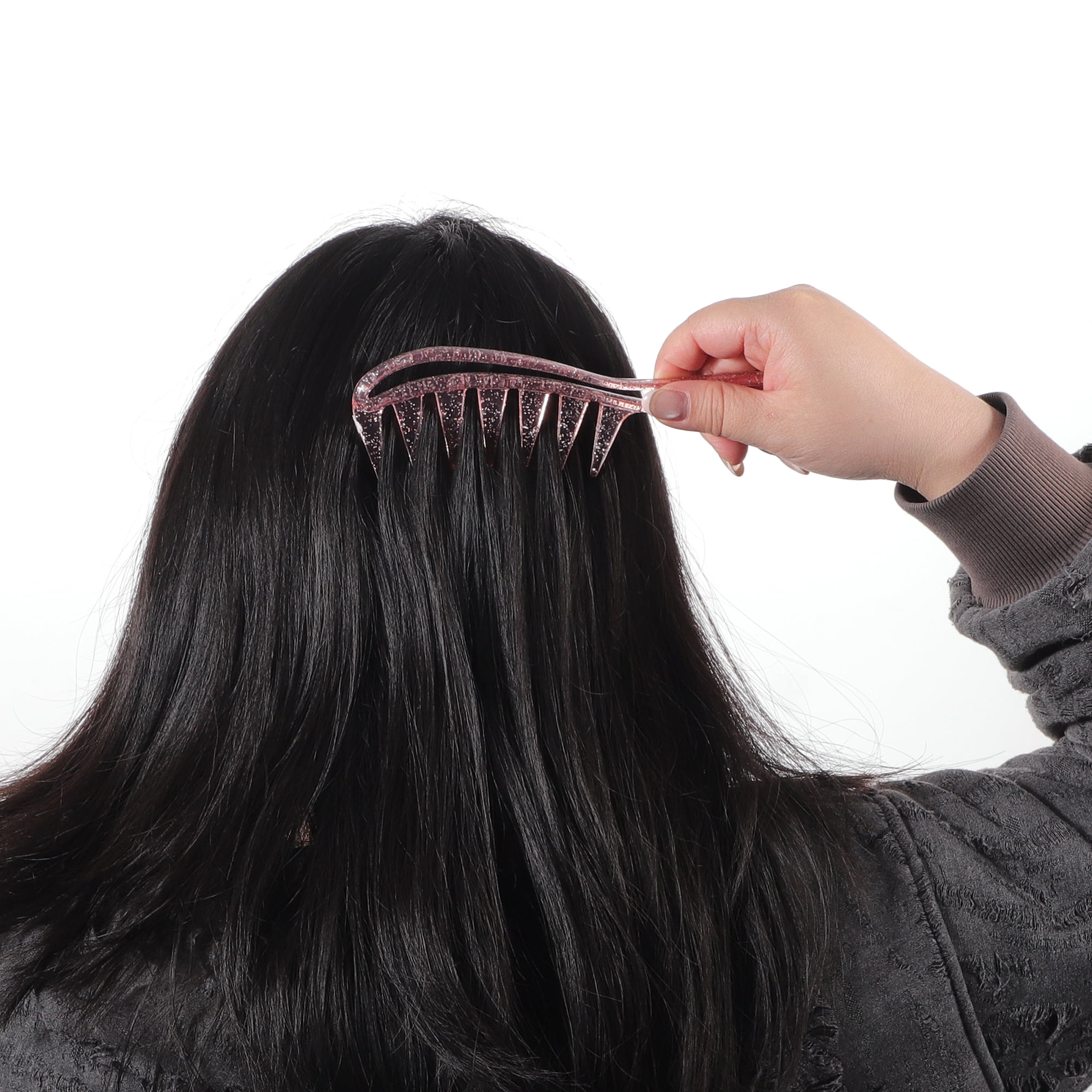 Unique Bargains 1 Pc Women Wide Tooth Comb for Curly Hair All Hair Types Pink