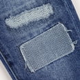thumbnail image 2 of Kidscool Space Kids Ripped Fashion Elastic Band Inside Patched Slim Jeans,Blue,4-5 Years, 2 of 6
