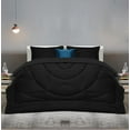 thumbnail image 2 of 5 Piece Luxury U Shape Pattern Comforter By D.N.G. BEDDINGS Set Premium Super Soft, 1000 Thread Count 100% Egyptian Cotton Twin/Twin XL Size Black Color, 2 of 9