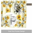 thumbnail image 6 of Valances for Kitchen Windows Summer Bee Honey Valance Curtains for Living Room, Sunflower Yellow Black Rod Pocket Window Valance Red Window Treatment for Bathroom Bedroom 54x18inch, Washable, 6 of 6