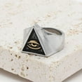 thumbnail image 3 of QQTDFG Men Amulet Ring Illuminati Eye of Providence Finger Pyramid Triangle Symbol-Silver Gold-9, 3 of 8