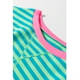 thumbnail image 6 of Cali Chic Women Sweatshirt Sky Blue Stripe Oversized Contrast Trim Knit Round Neck Pullover (sky blue, medium), 6 of 12