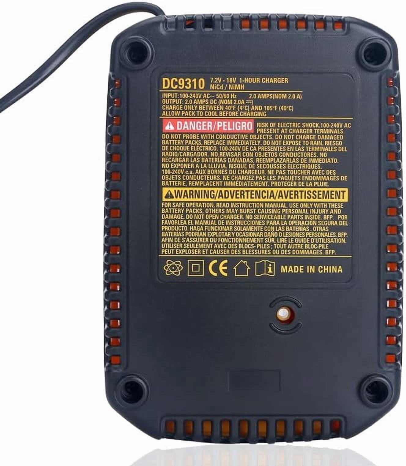 DC9310 Charger Compatible with DeWalt 18V NiCad NiMh DC9096 DC9098 DC9099 DW9099 DW9072 DW9057 DW9091 DW9094 DC9071 DW9062 DC9091 Power Tool Battery Charger