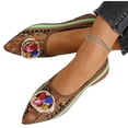 thumbnail image 5 of Brown Women'S Casual Flats Pointed Toe Flats Rhinestone Embellished Slip-Ons Comfortable Low Heel Work Shoes 0.49 Lb, 5 of 9