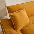 thumbnail image 5 of 84'' Sofa Couch, Loveseat Corduroy Sofa with Pillows, Comfy Upholstered Deep Seat Sofa for Bedroom, Living Room, Apartment, Office, Dorm-Black Corduroy, 5 of 7