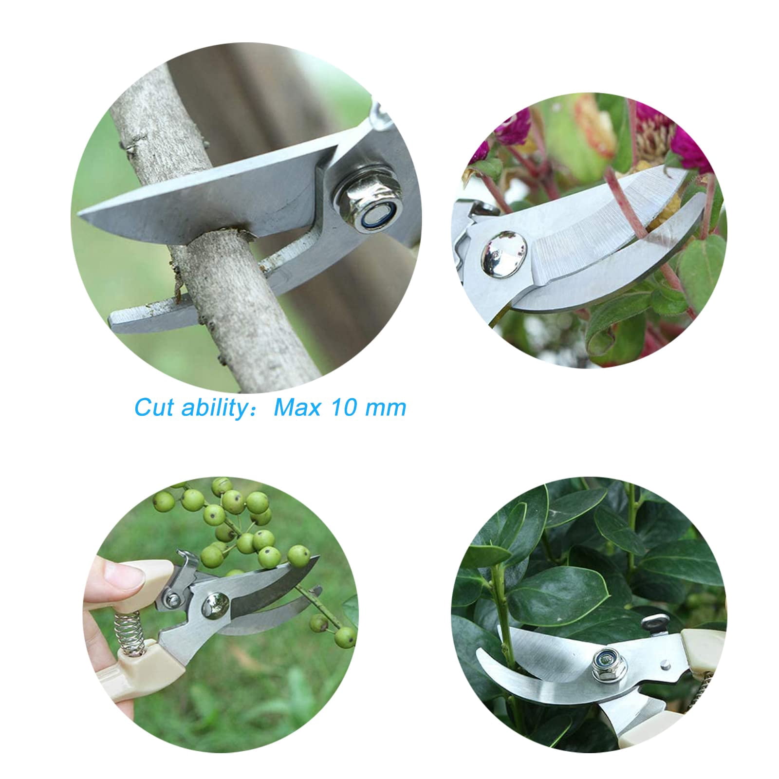 Genreen Gardening Scissor 2PCS Sharp Stainless Steel Blade Garden Shears Cutting Flowers Trimming Plants Yard Florist Flower Rose Herb Hedge Bonsai Fruits Picking