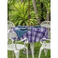 thumbnail image 3 of Outdoor Tablecloths with Umbrella Hole & Zipper, Purple Plaid Round Tablecloth 54 Inch, Modern Art Checkered Farmhouse Waterproof Table Cloth, Patio/Pool/Picnic Table Covers, 3 of 8