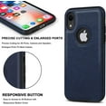 thumbnail image 5 of Classy Design Luxury Leather Phone Case for iPhone XR Non-Slip Grip Full Body Ultra Slim Protective Case 6.1 Inch (Blue), 5 of 12
