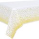 thumbnail image 1 of 1 mantel desechable blanco y dorado para mesa rectangular, cubierta de mesa con confeti dorado, para despedida de soltera, compromiso, boda, 137 cm x 274 cm, 1 of 5