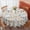 Cream, variant on Easter and Crosses Cream Pattern Round Tablecloth 60", Wrinkle-Resistant Wipeable Cover for Kitchen, Dining, Picnic & Patio