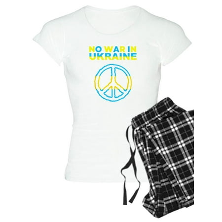 

CafePress - No War In Ukraine Support American Ukraini Pajamas - Women s Light Pajamas