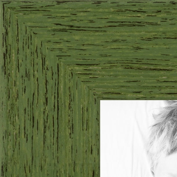 ArtToFrames 8x10 Inch Distressed Green Picture Frame, This Green Wood