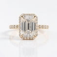 thumbnail image 3 of solitaire jewels 4CT Emerald Moissanite Halo Engagement Ring For Women, 10K Yellow Gold, 3 of 8