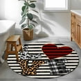 thumbnail image 4 of Valentine's Day Washable Area Rug&nbsp;3 ft Love Heart Leopard Print Black Beige Striped Soft Round&nbsp;Rugs for Living Room, Non Slip Carpet for Bedroom&nbsp;Entryway Dining Room, 4 of 9