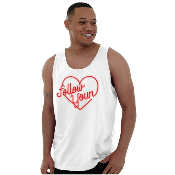 Cute Follow Your Heart Neon Sign Tank Top T Shirts Men Women Brisco Brands S