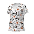 thumbnail image 5 of Fuzoiu Halloween Dachshund Print Women's V-Neck T-Shirt,Women's Short Sleeve Top, Comfortable for Work, Leisure, and Sports, 5 of 7